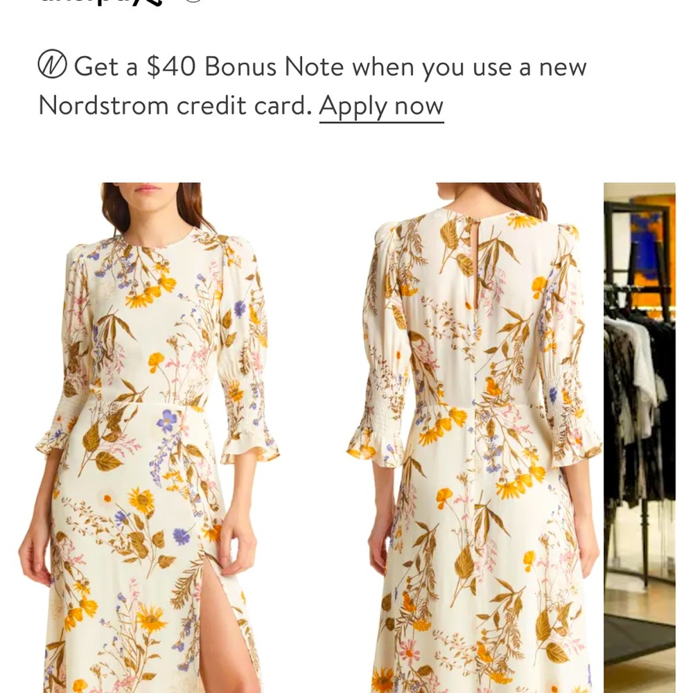 Reformation Carolena floral Midi dress size 6 In Frolic